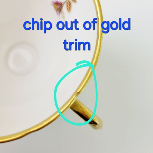 Vintage Rosina Heavy Gold Teacup & Saucer Yellow Rose Leaves Fall Autumn - Picture 7 of 16